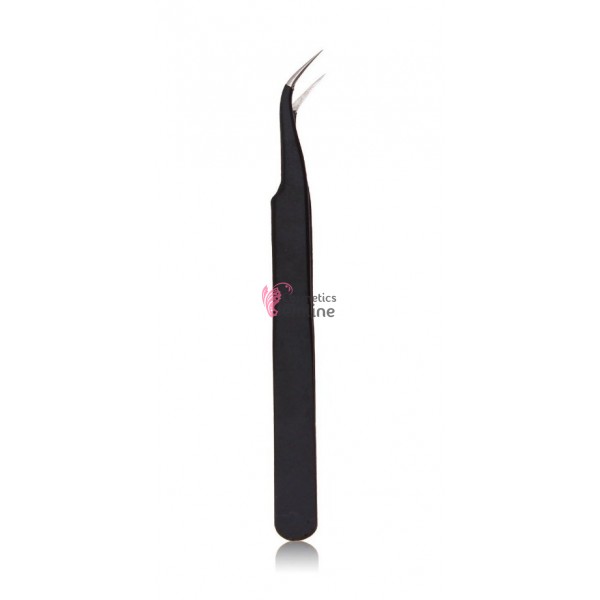 Penseta pentru gene false fir cu fir curba Neagra